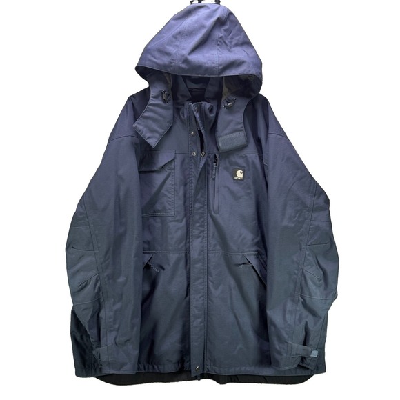 Carhartt Other - Carhartt Shoreline Coat Mens 2XL Blue Waterproof Breathable Rain Jacket Workwear